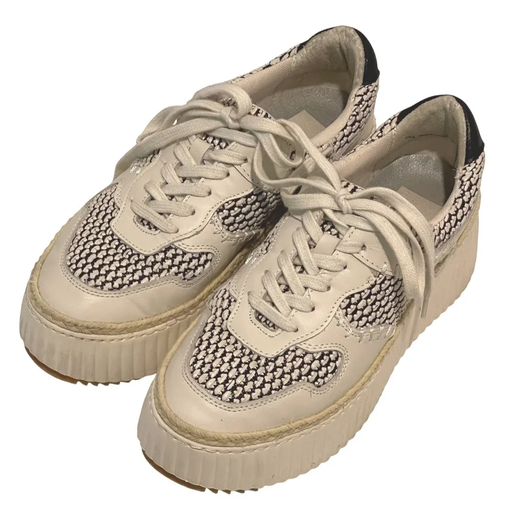 Dolce Vita Women's Platform Sneakers Espadrille Trimmed‎ Lace-Up Shoes Size 8